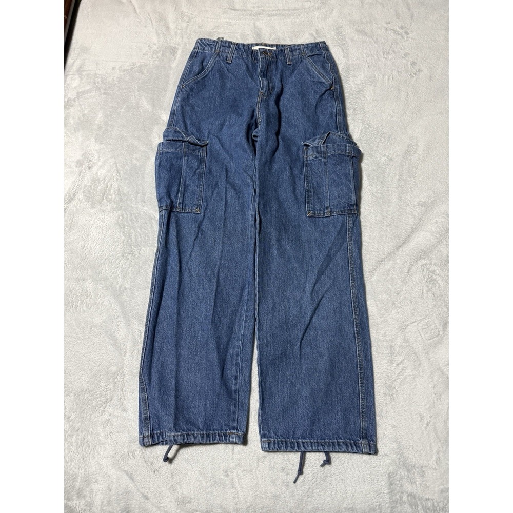 Levis 94 Baggy Cargo Jeans Womens 28 Medium Wash Blue Denim 28x31